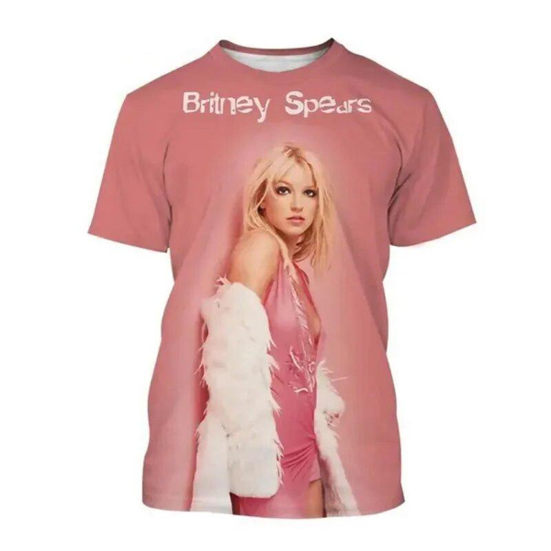 

Літні футболки Britney Spears з 3D-принтом Streetwear для чоловіків і жінок, повсякденні, оверсайз, з круглим вирізом, з коротким рукавом, футболки, топи, одяг 4XL