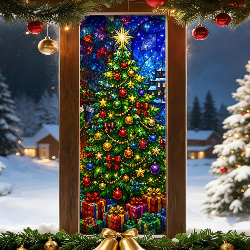 Christmas Static Cling Window Decals, Holiday Party Decorations for Living Room, Bedroom and