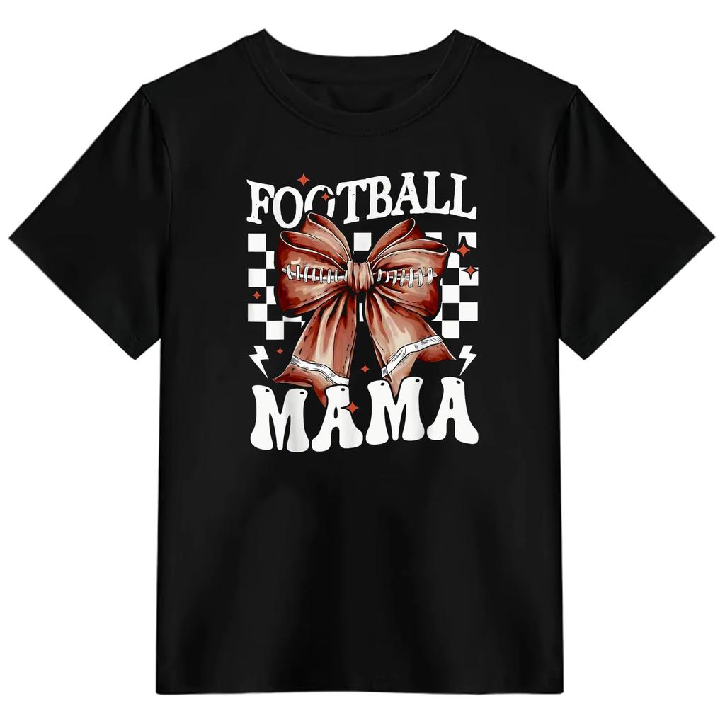 Womens Casual TShirt Sporty Style Bow Decoration with Sports Checkered Pattern EleUnisexts Comfortable Game Day Daily Wear