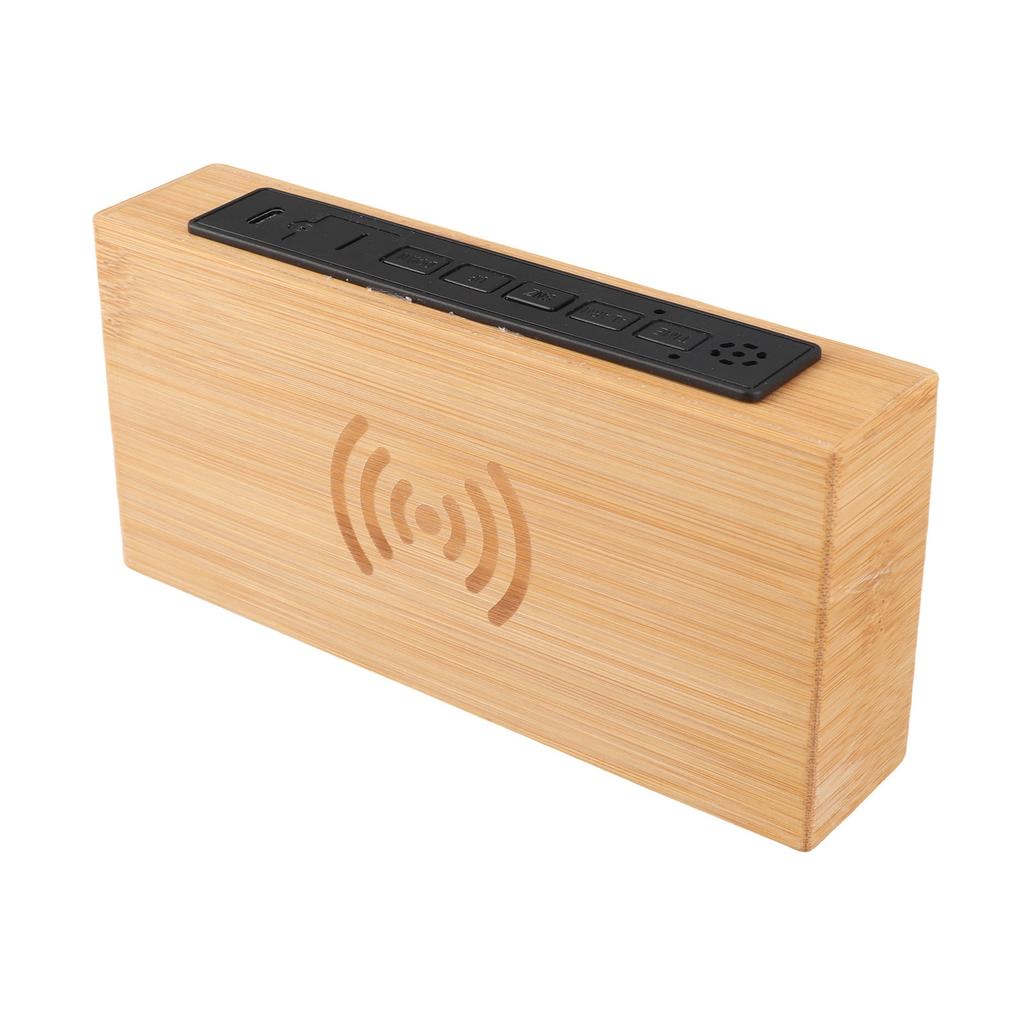 Wooden Digital Alarm Clock Wireless Charging Multifunction Fashionable Exquisite Bamboo LED Clock