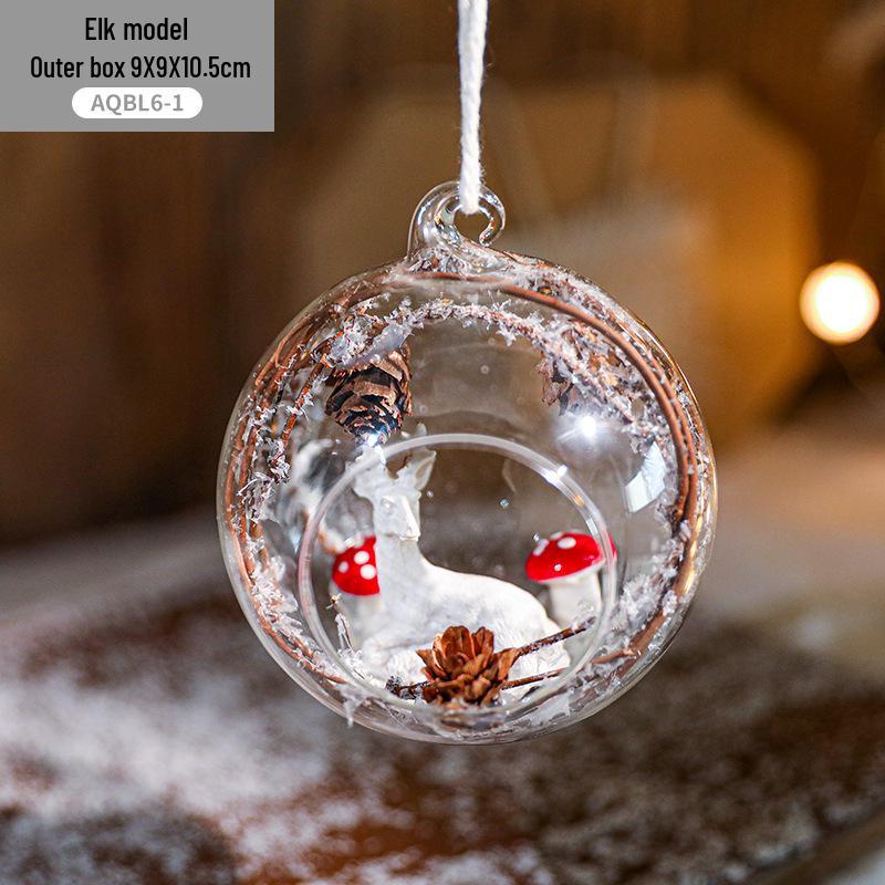 Glass Christmas Ball Ornament - Festive Hanging Decoration for Holiday Atmosphere