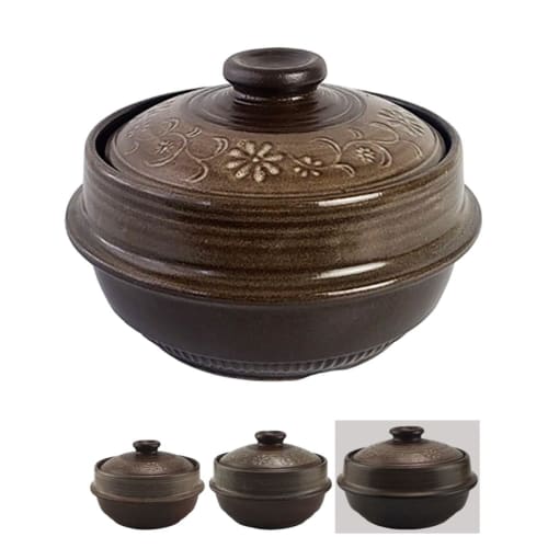 Korean Mud-glazed Earthenware Pot with Inlaid Design, Heat-resistant Rice Cooker, Korean West Coast Mud Loess Mineral-containing Kimchi, Chige, Sausag
