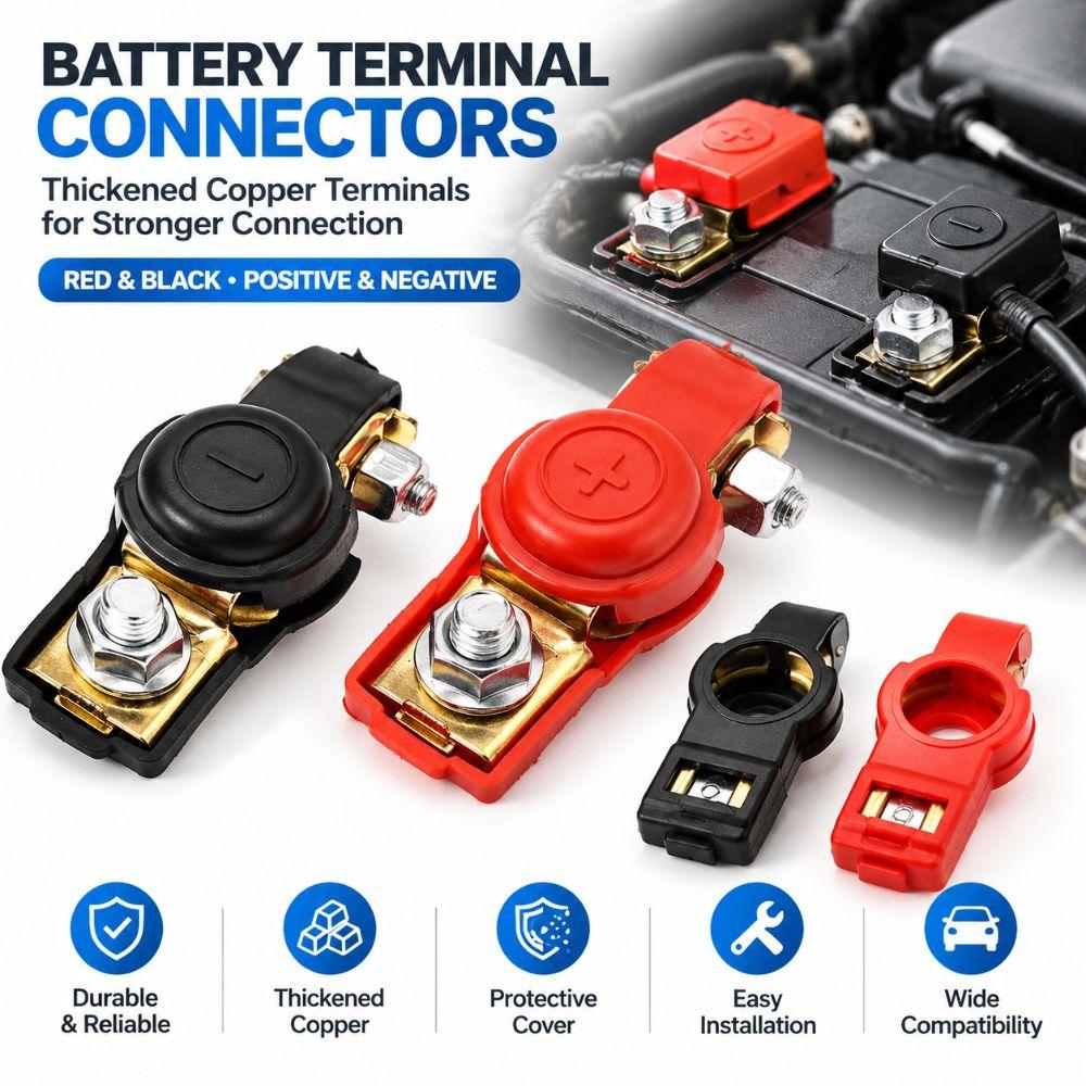 2pcs Quick Release Battery Terminal Clamp Negative Positive Top Post Clamp Truck Accessories
