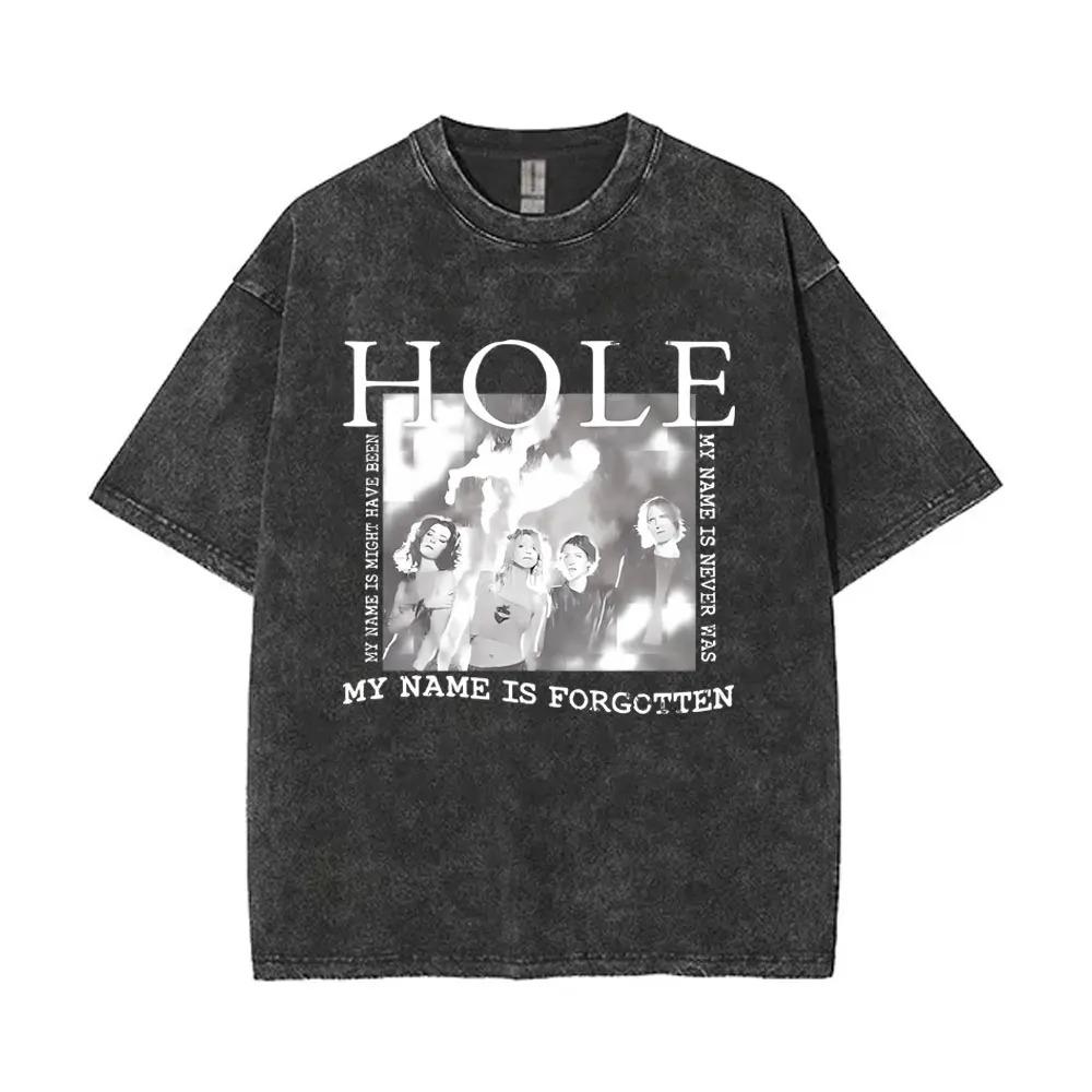 Short Sleeved Round Neck Y2k Tshirt Men Women Clothing New in Top Tees Washed Vintage Punk Band Bikini Kill Black Cat Graphic