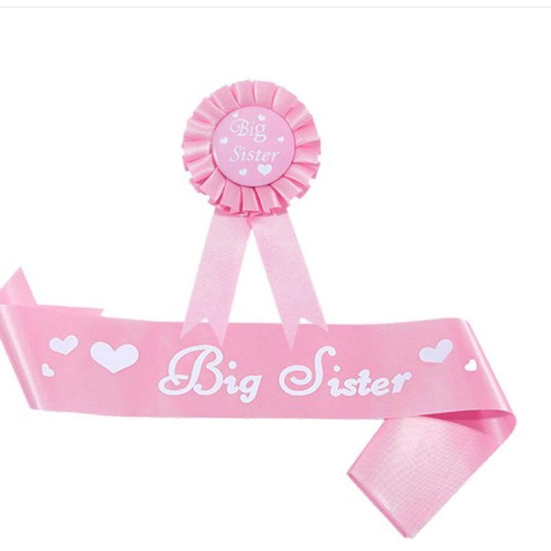 

Приветствуем рождение ребенка, девочки, атласная лента, церемониальная лента, розовая нашивка для старшей сестры, корсаж розовый