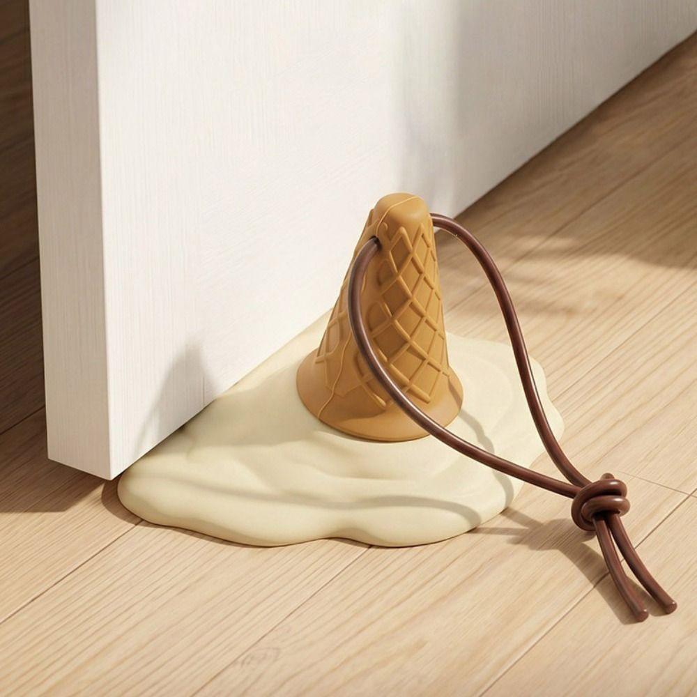 Soft PVC Ice Cream Door Stopper Detachable Ice Cream Shape Door Stop Wall Protector Anti-Collision Pad Funny Design