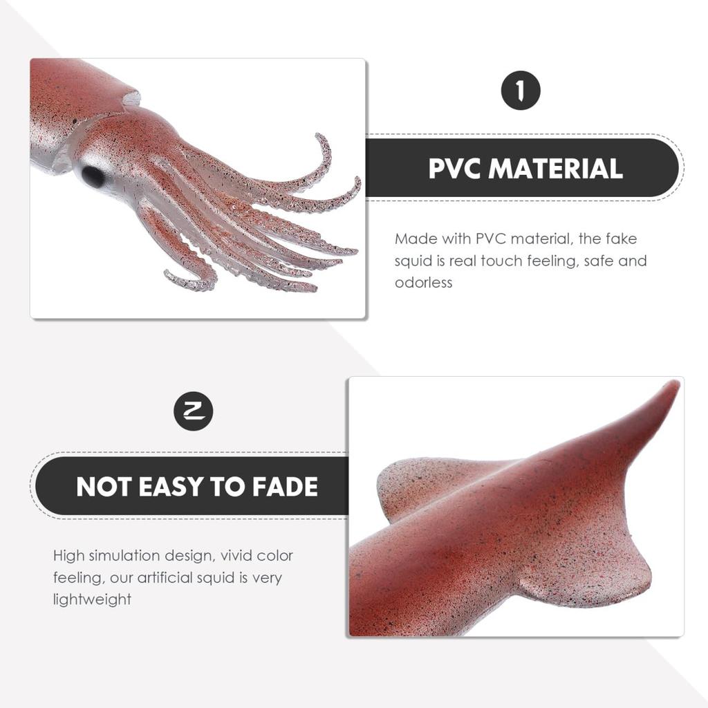 NOLITOY Spetsbläckfisk Bläckfisk för Kök och Restaurang Mat Matfotografi Interiör Havsdjur Leksaksmodell, PVC, Högupplöst Figur, Display,