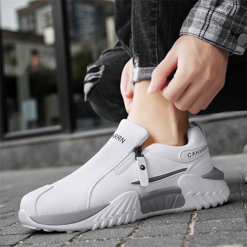 2026 New Breathable Men's Sports Work Shoes Slip-On Anti-Slip Wear-Resistant Casual Shoes Thick Bottom Labor Protection Sneakers