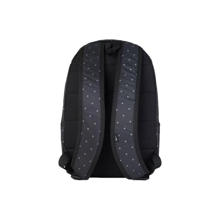 Nike Heritage Polyester Backpack Regular Unisex Black Gray BA5761-011