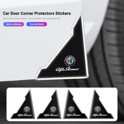 4PCS Car Door Anti-collision Corner Protectors Stickers For Giulietta Mito 159 Giulia Stelvio 156 147 Tonale Brera