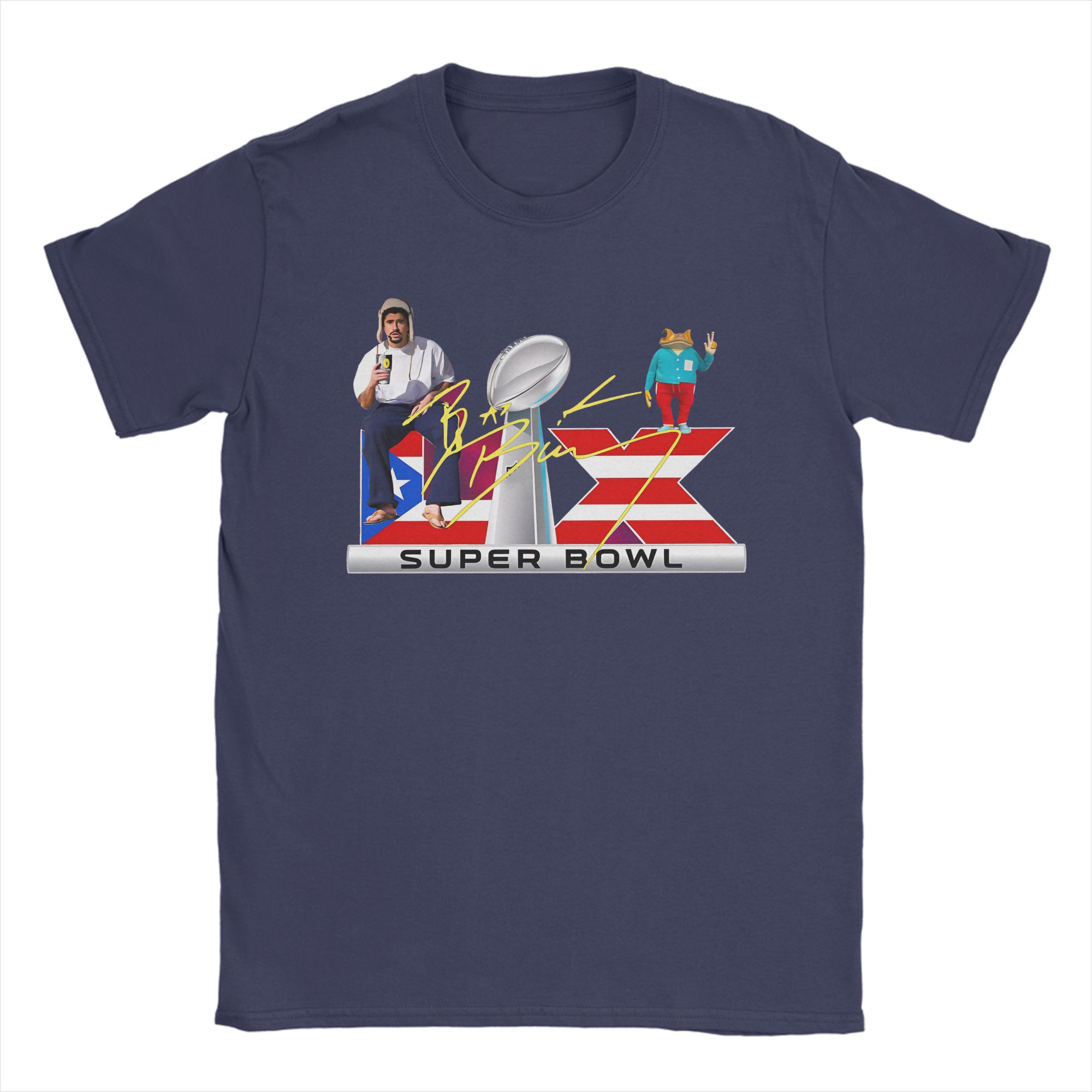 

Men Bad Bunny Puerto Rican Flag Benito Bowl T Shirts Pure Cotton Clothes Creative Short Sleeve O Neck Tee Shirt Big Size TShirt 4XL
