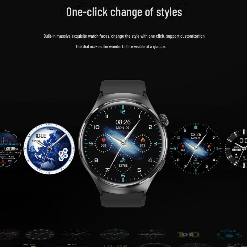 Smartwatch4: Schwarze Multifunktions-Sportuhr mit NFC-Zahlung & Wasserdichtem Design (Modell BM04)