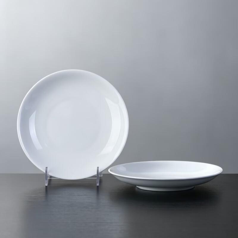 Haoya Jingdezhen 8-inch White Porcelain Dinner Plates (2-Pack)