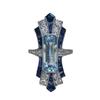 Classic Luxury Shining  Micro-inlay Zircon Court Sapphire Geometry Cross Rings for Women Men Fashion Temperament Finger Jewelry
