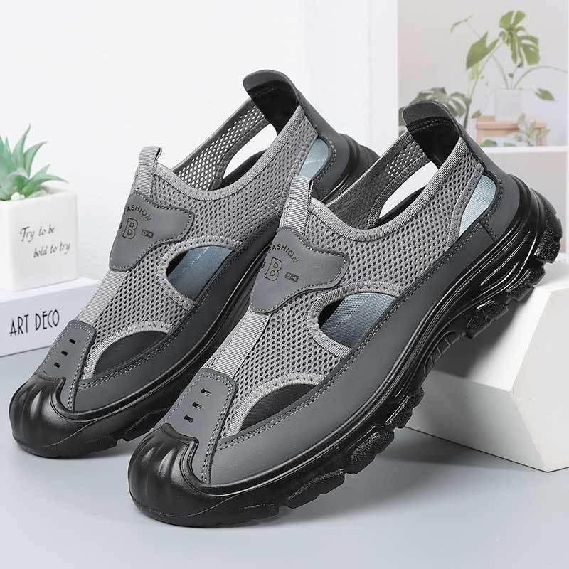 Sandals Men's Large Size New Polyurethane Men's Shoes Hollow Casual Shoes Breathable Shoes Men's Shallow Mouth Comfortable Single Shoes