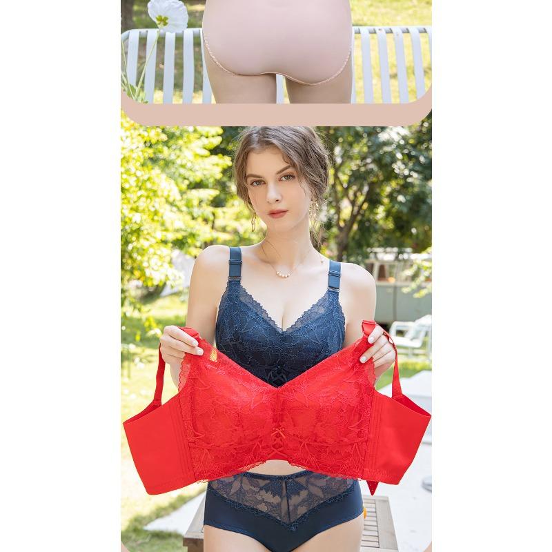 Plus Size Women Thin Full Coverage Bra For Big Bust Minimizer Gathering Anti Sagging