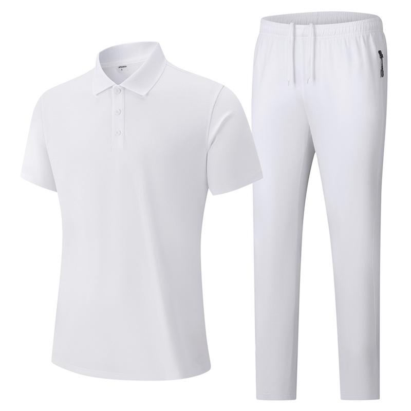 2026 Men's Casual Cotton Polo and Pants Set – Breathable, Comfortable, Customizable