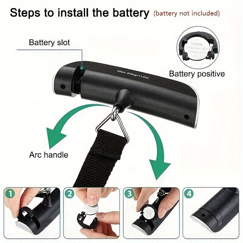 Digital Electronic Portable Luggage Scale 110lb/50kg LCD Display Travel Suitcase Hanging Balance Weighing Scale