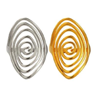 Simple Vortex Rotating Open Ring Stainless Steel Adjustable Size Open Vortex Ring Minimalist Jewelry Accessory