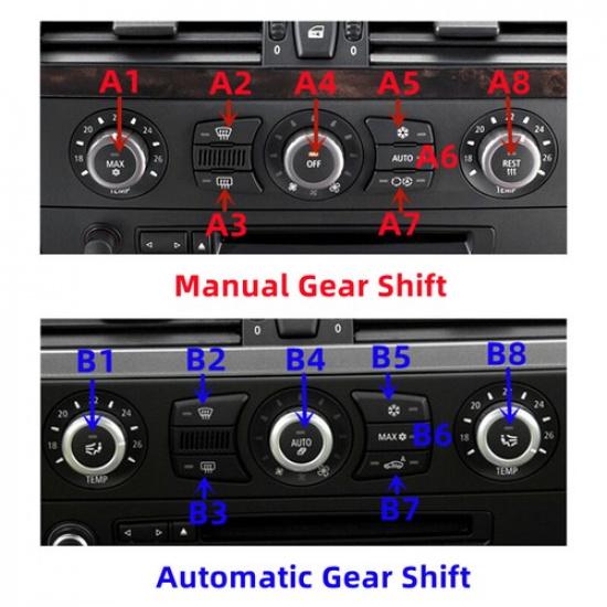 1pcs Black ABS Car Front AC Control Switch Button Trim For BMW 5 E60 E61 2003-10
