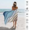 Beach Towel Blue Brown Modern Geometric Bath Pool Towels Ombre Blue Abstract Soft Absorbent Beach Towels Large Quick Dry