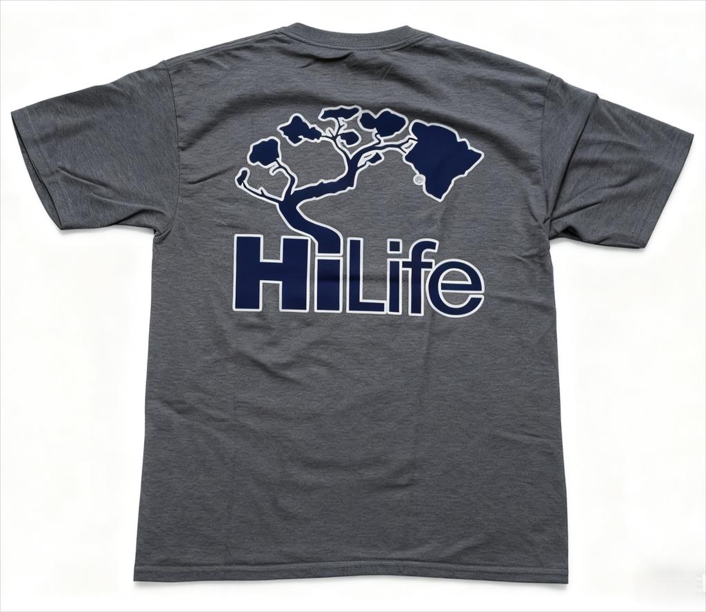 HiLife Tree Graphic Red 100% Cotton Fashion T-Shirt Lifestyle Culture Tee for Hawaii Enthusiasts and Life Style Trend Seekers
