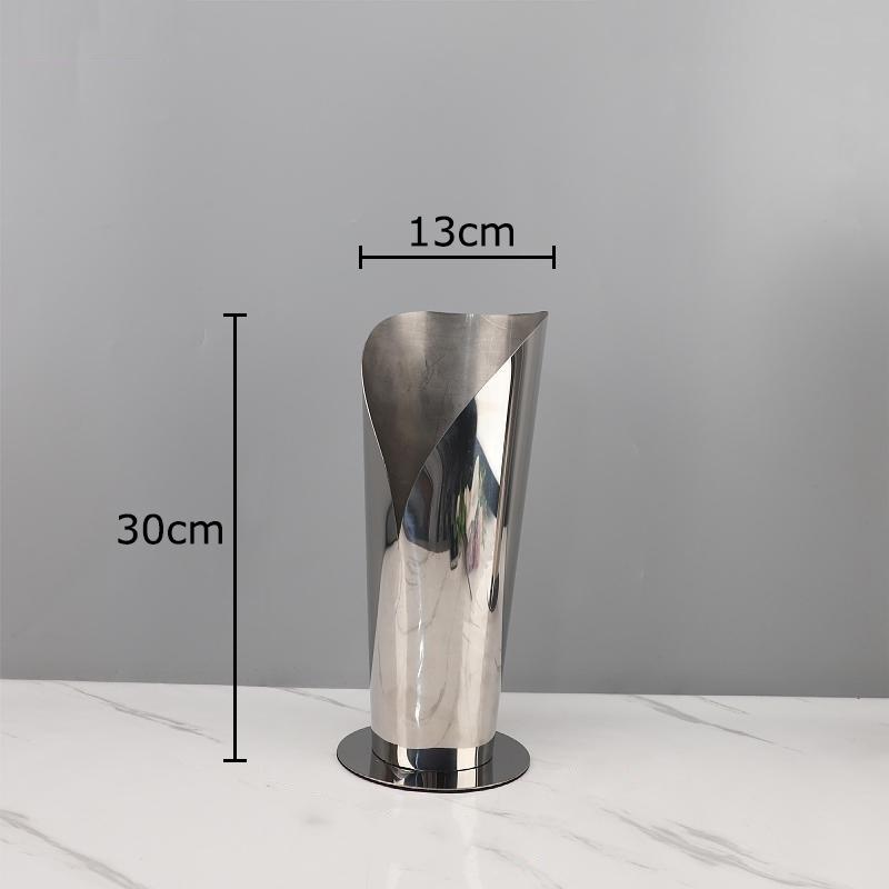 Front Opening Stainless Steel Geometric Vase