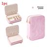 Chinese Style Jewelry Box With Dual Zippers Leather Storage Organizer For Gift And Travel Use