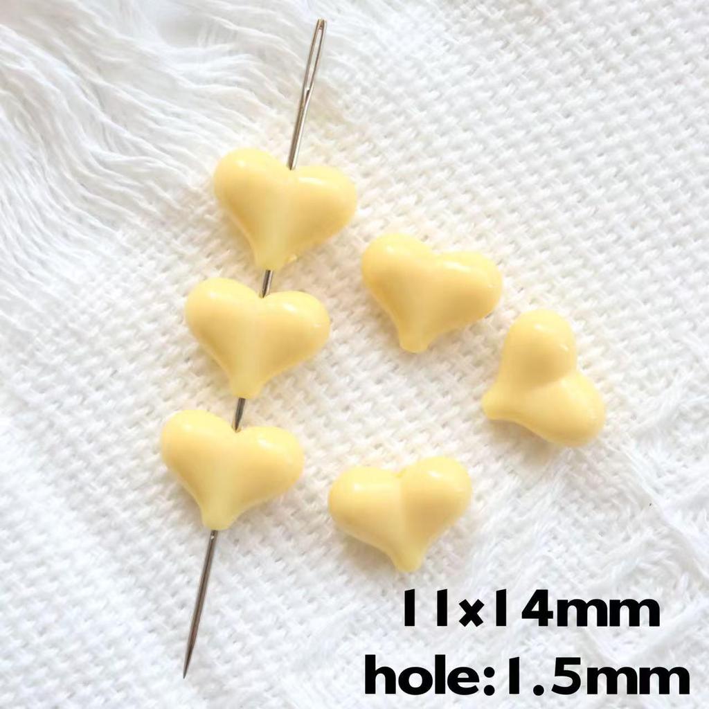 Seven-Color Small Peach Heart Acrylic Beads 11x14mm for DIY Phone Chain Pendants