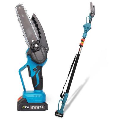 Lithium Electric Saw: Handheld Chainsaw for High Branches, Rechargeable & Cordless, Mini Size for Logging and Tree Felling.