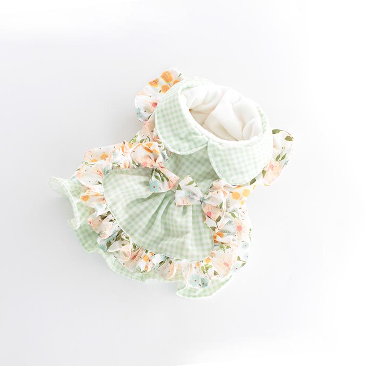 

Платье для собак в клетку с цветочным принтом для кошек, милые платья в мальтийском стиле с цветочным принтом, одежда для собак маленьких собак, одежда для щенков XS