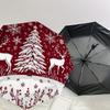 1pc Christmas Scene with Snowy Tree and Deer Umbrella with Plastic Handle,Suitable for All Seasons Home Travel Outdoor UmbrellaDD1298