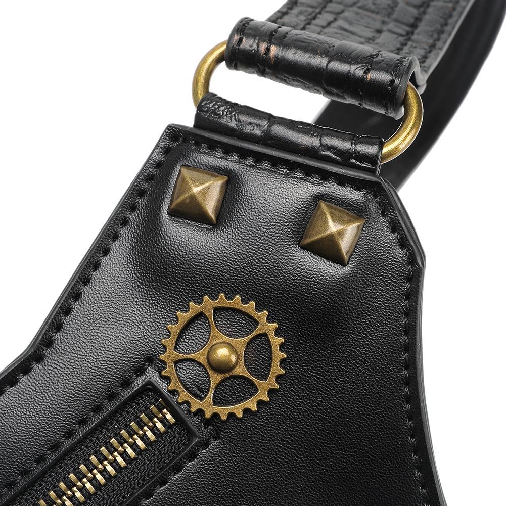 Johnature Punk lokomotivkjede midjepakker Unisex Retro Moto & Biker Rivet Mote Utendørs midjeveske Kvinner Menn Skuldervesker