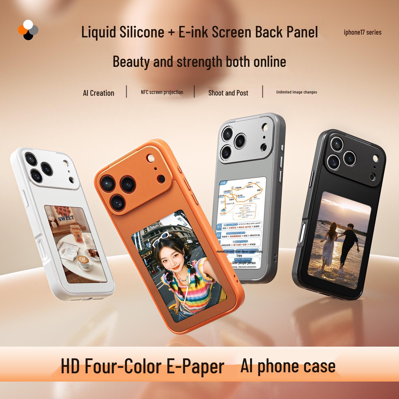 

Four-Color E-Ink NFC Screen Mirroring Case for iPhone 17 Pro iPhone 13/14