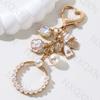 Pretty Preal Round Bow Knot Handbag Flower Enamel Keychain Heart Elegant Keychain For Women Girls Handmade Good Gift DIY Jewelry