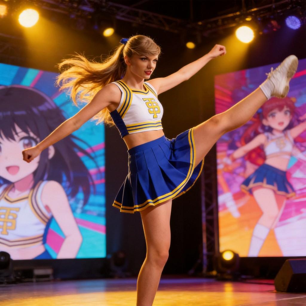 Taylor Swift Cheerleader Cosplay Costume For Anime And Gaming Events With Polyester Fabric