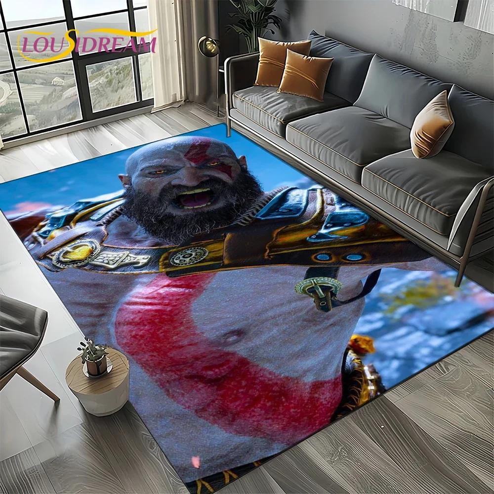 27 Stile Kratos God of War Giochi Tappeto Tappetino Cartone Animato per Soggiorno Camera da Letto Casa Decorazione Divano, Tappeto Area Bambini Tappetino Antiscivolo