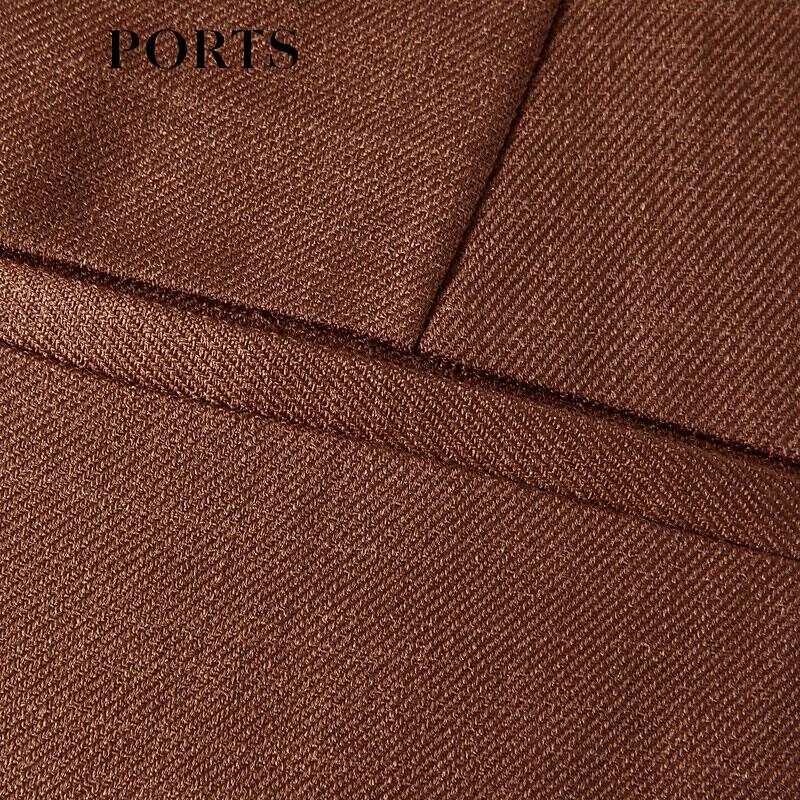 PORTS Women's Khaki Casual Cropped Pants