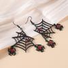 Zinc Zinc Alloy Spider Web Earrings Punk Spider Pendant Earrings Aesthetic Halloween Earrings  Gift