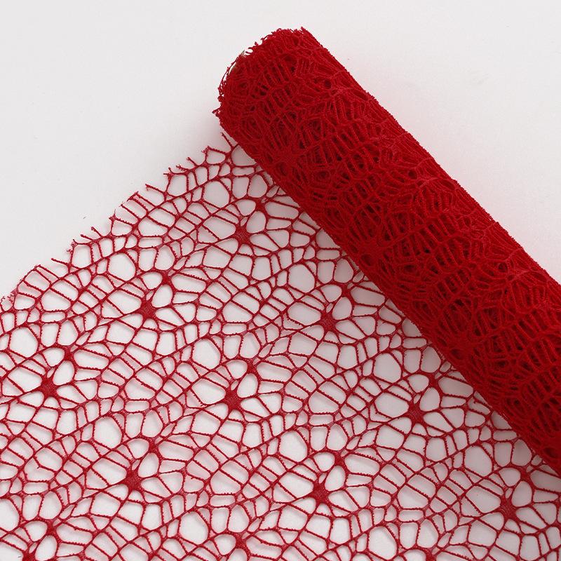 Flower Packing Mesh Fabric, Classic Rose Bouquet DIY Material, Large Hole Jacquard Floral Wrapping Net