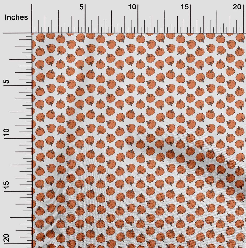 oneOone Cotton Flex Black Fabric Pumpkin Dress Material Fabric Print Fabric By The Yard 40 Inch