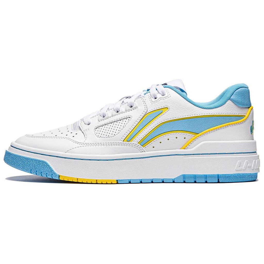Li-Ning Comfortable Casual Non-Slip Wear-Resistant Low-Top Skate Shoes Unisex Sneakers White Blue ABCU001-4