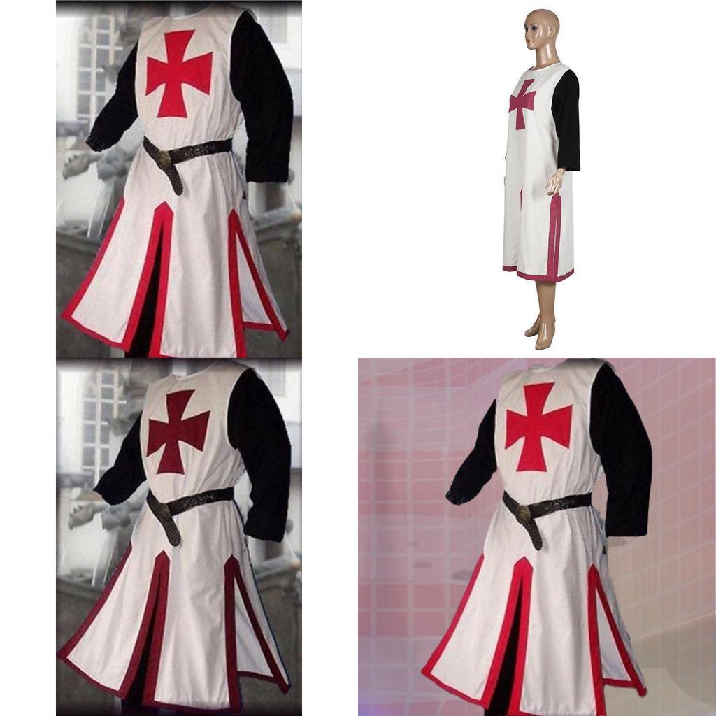 Stylish Medieval Templar Knight Crusader Surcoat Outfit Cosplay Costume