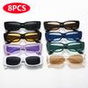 1/8pcs Retro UV Resistant Glasses Women Small Frame Cat Eye Sunglasses INS Luxury Unisex