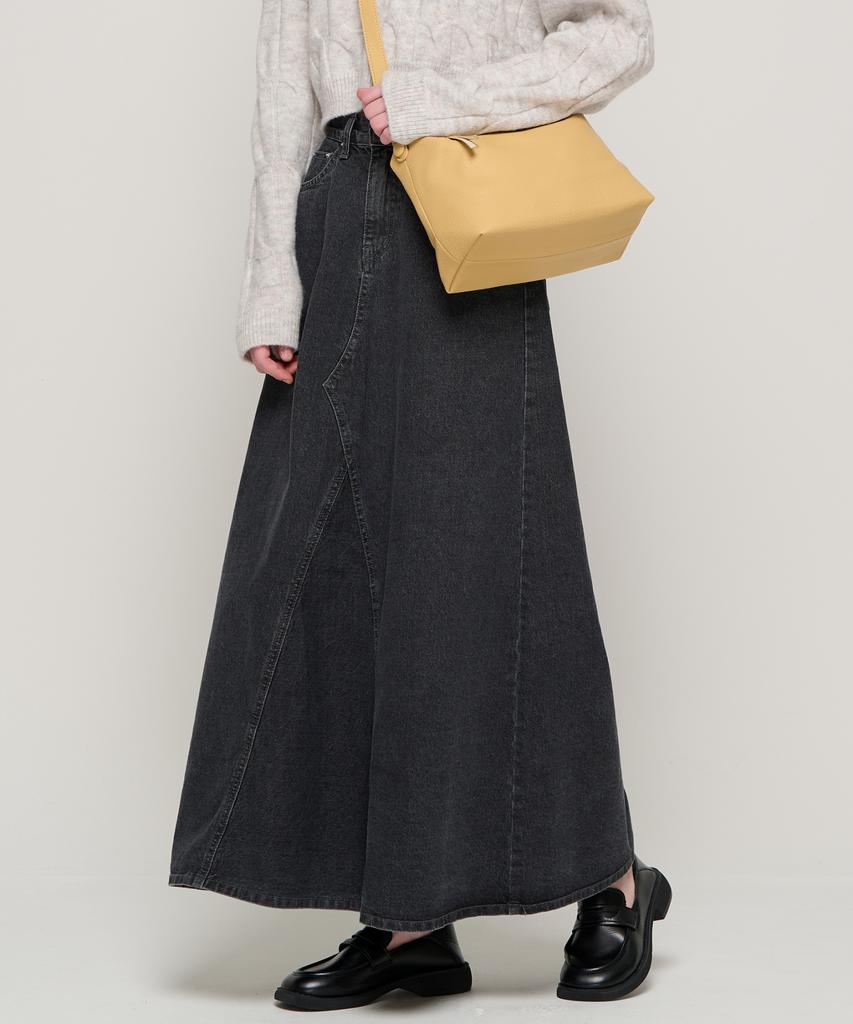 Road Road Maxi Denim Lange Rok (Zwart)