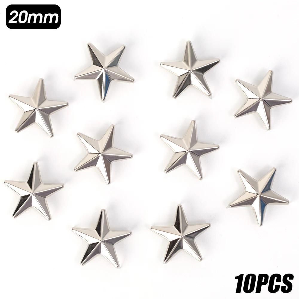Lots Metal Star Rivets Garment Rock Punk Clothing Accessories Star Rivets Spots Nailhead Leather Craft DIY Studs Spikes Nailhead