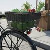 Metal Bicycle Rear Basket Large Wicker Storage Bin Organizer with Waterproof