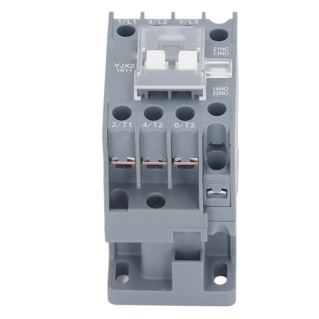 AC Contactor 3 Pole 1NO 1NC 18A Rail Mount Silver Contact Low Voltage Motor Controller 220V