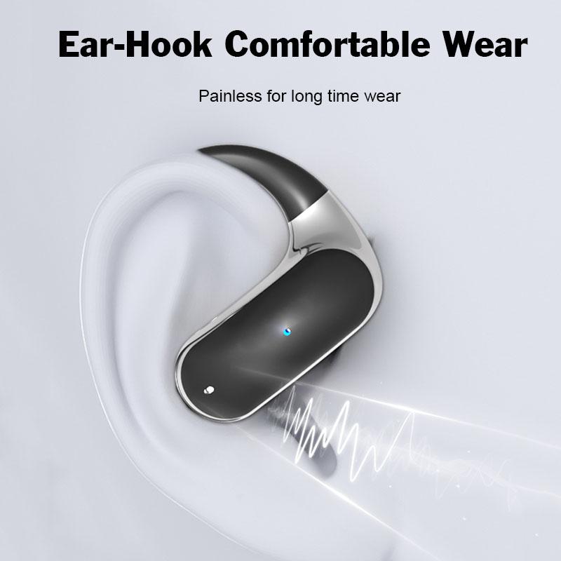 Căști Wireless cu Cârlig pentru Ureche, Fără Durere, Set de Căști Sport HiFi cu Anulare a Zgomotului, Stereo, pentru Muzică, cu Microfon HD, Latentă Scăzută, Impermeabil
