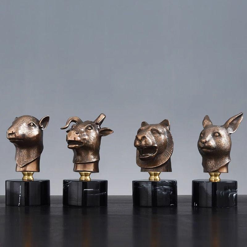 

Украшения в виде голов животных китайского зодиака - Новый стиль домашнего декора для винного шкафа, гостиной, тумбы под телевизор или прихожей Other